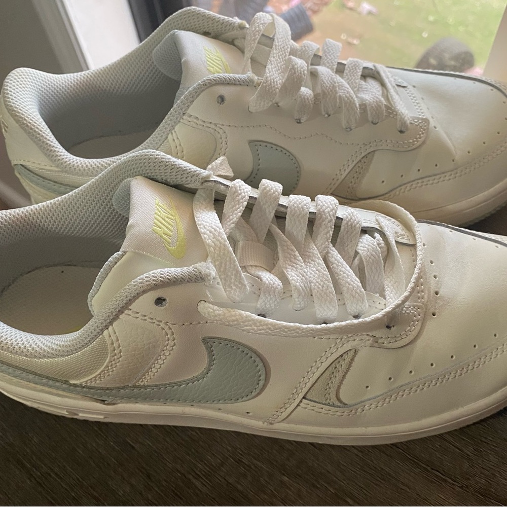 Nike White and Pale Blue Athletic Shoes